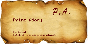 Prinz Adony névjegykártya